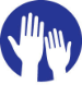 Icon for Civic Engagement (hands reaching)