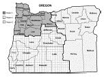 Oregon map with regions identified