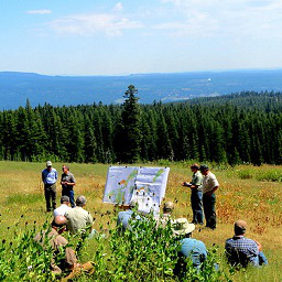 Photo of Board of Forestry presentation in the field