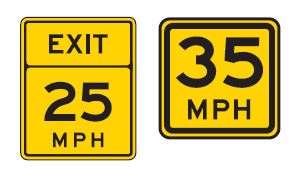 advisory speed sign