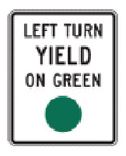 Left turn yield on Green sign