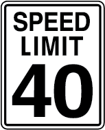 speed limit 40 sign