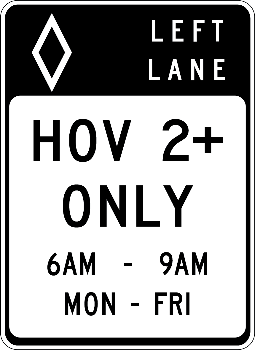 High Occupancy Vehicle sign