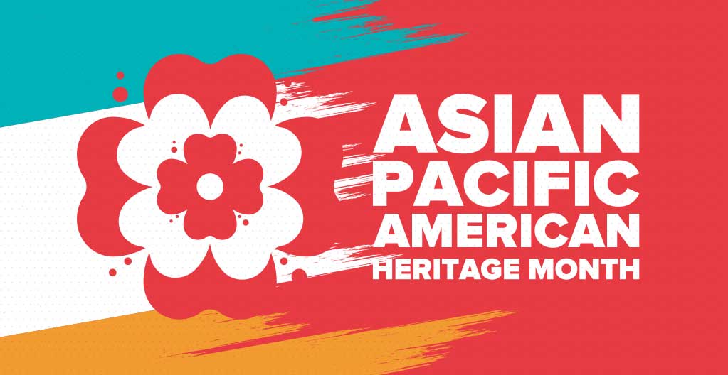 Floral illustration promoting Asian Pacific American Heritage Month