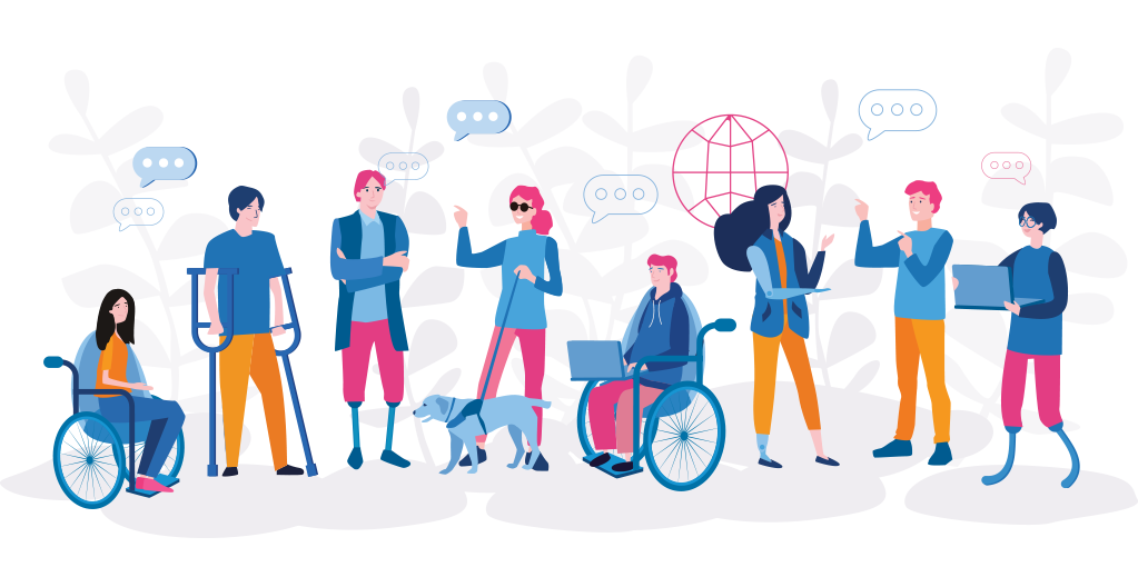 Illustration of people with different disabilities