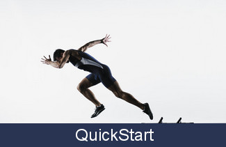 Picture of runner and QuickStart banner