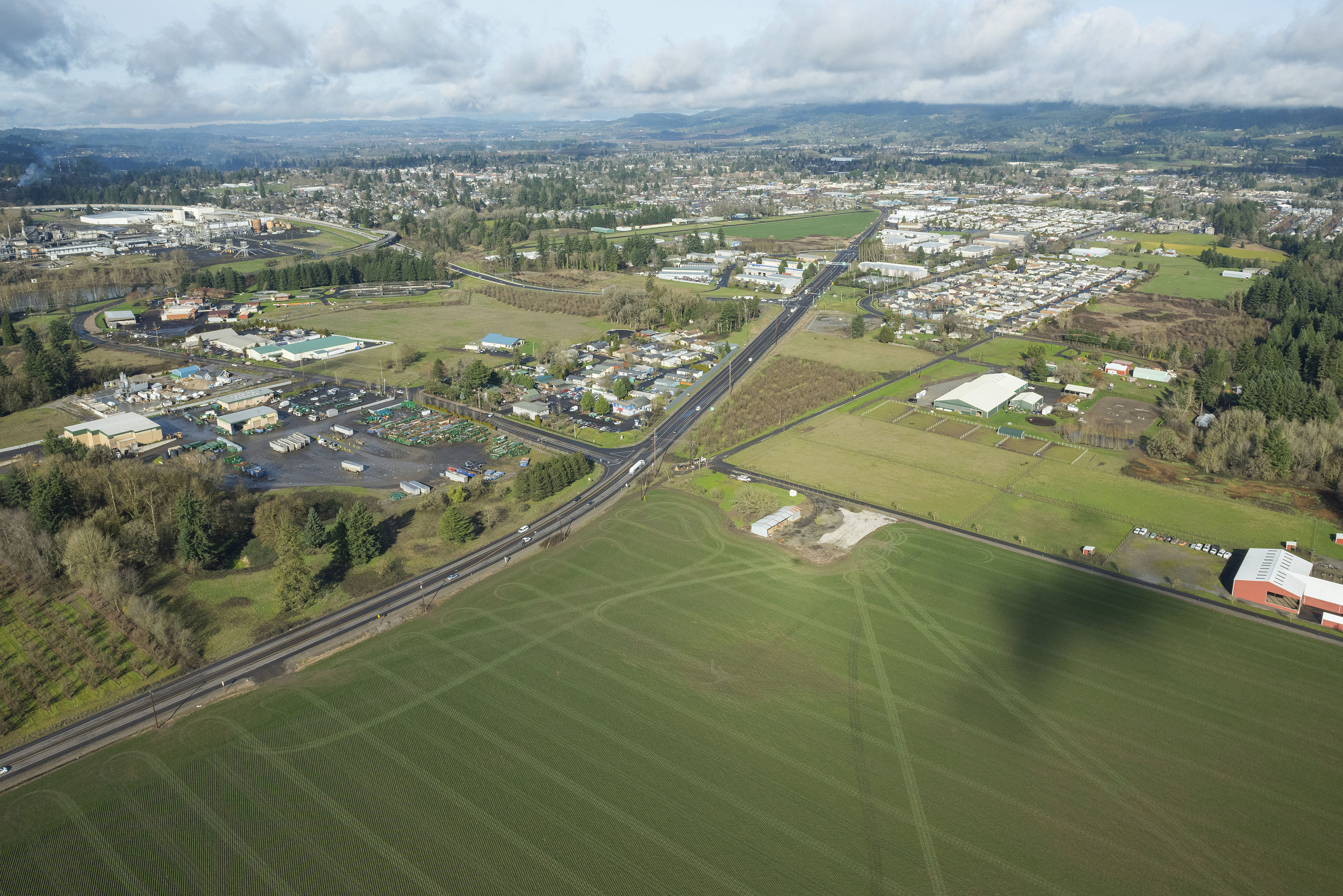 Aerial photo of Newberg