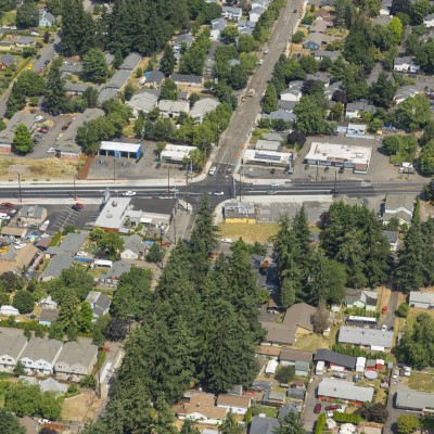 An overhead view of the streets where the construction took place.