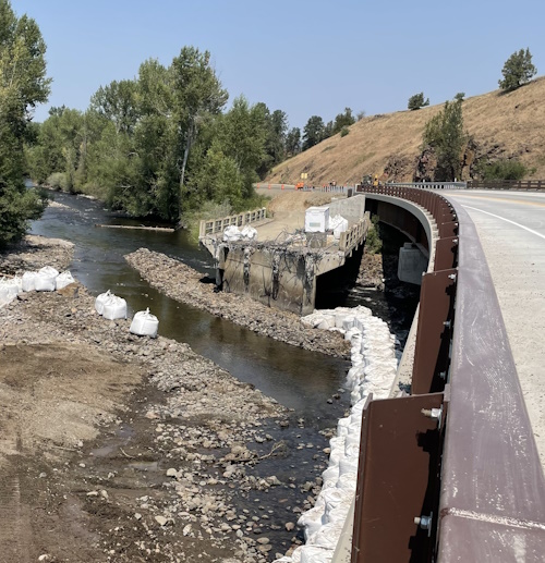 Looking north at section of old Bear Creek Bridge.