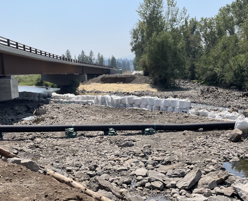 Looking south from section of old Bear Creek Bridge.