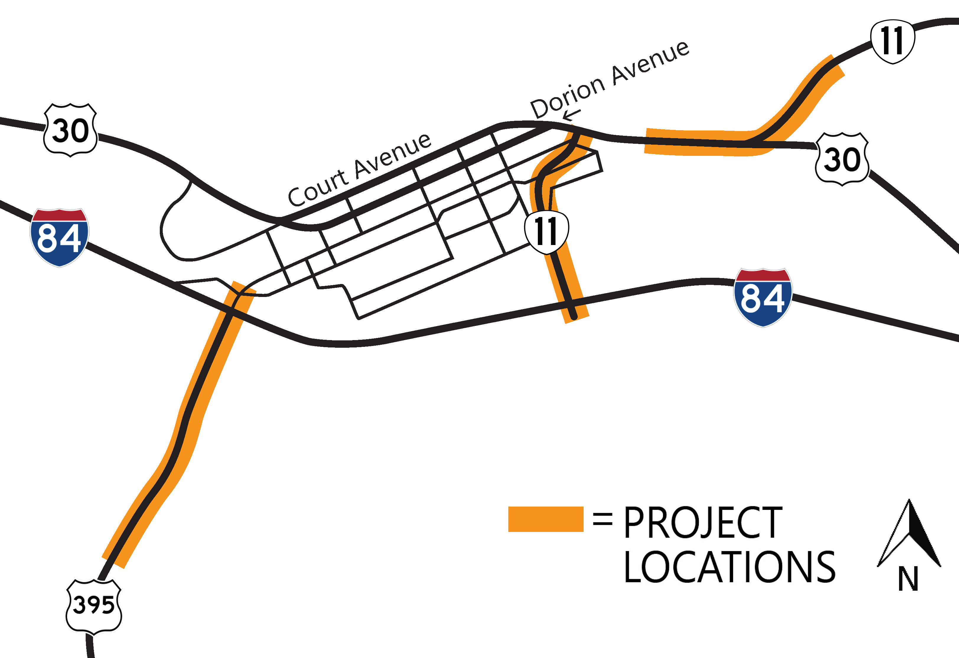 Map of project locations.