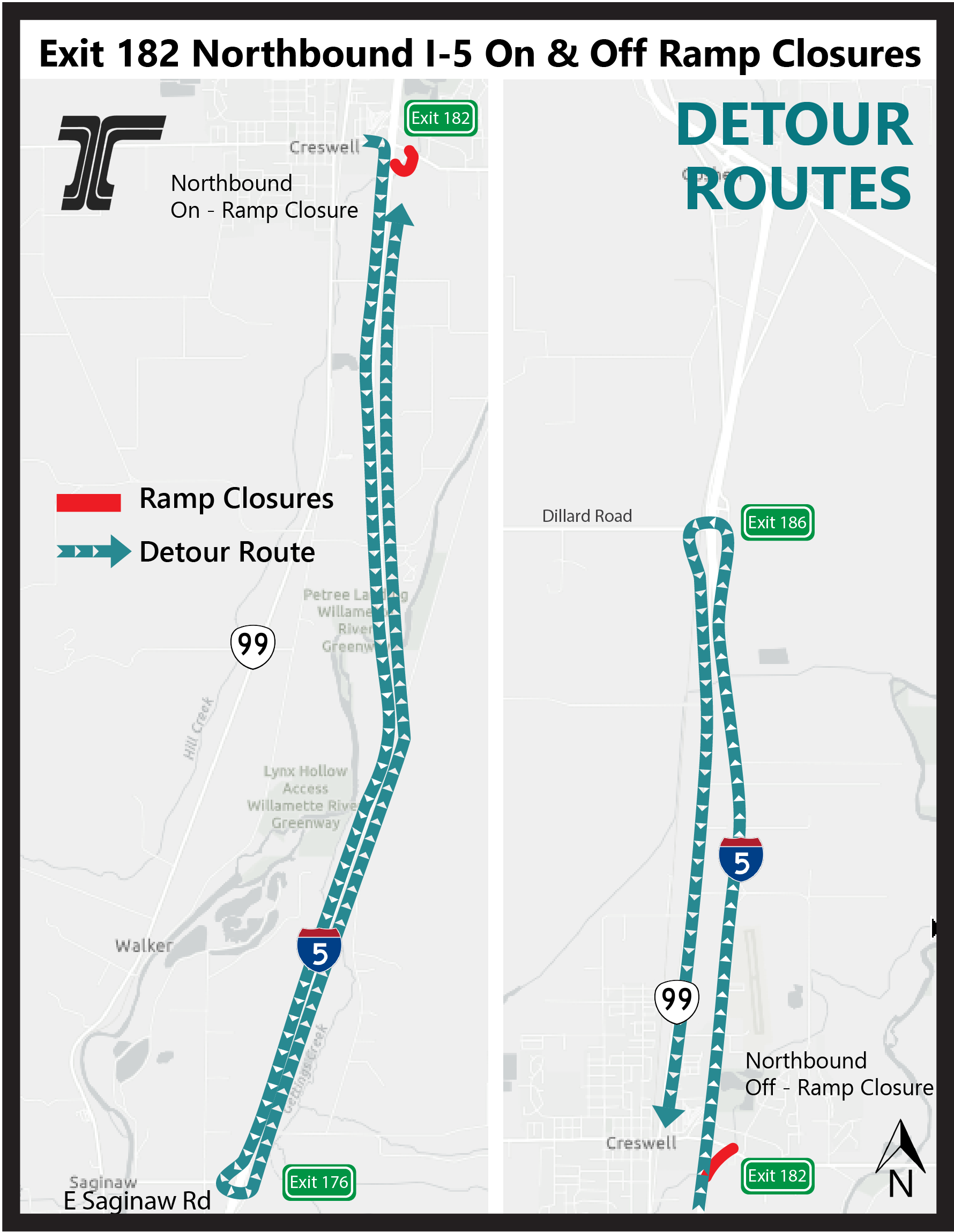 Ramp closures expected on I-5 between Goshen and Cottage Grove starting ...