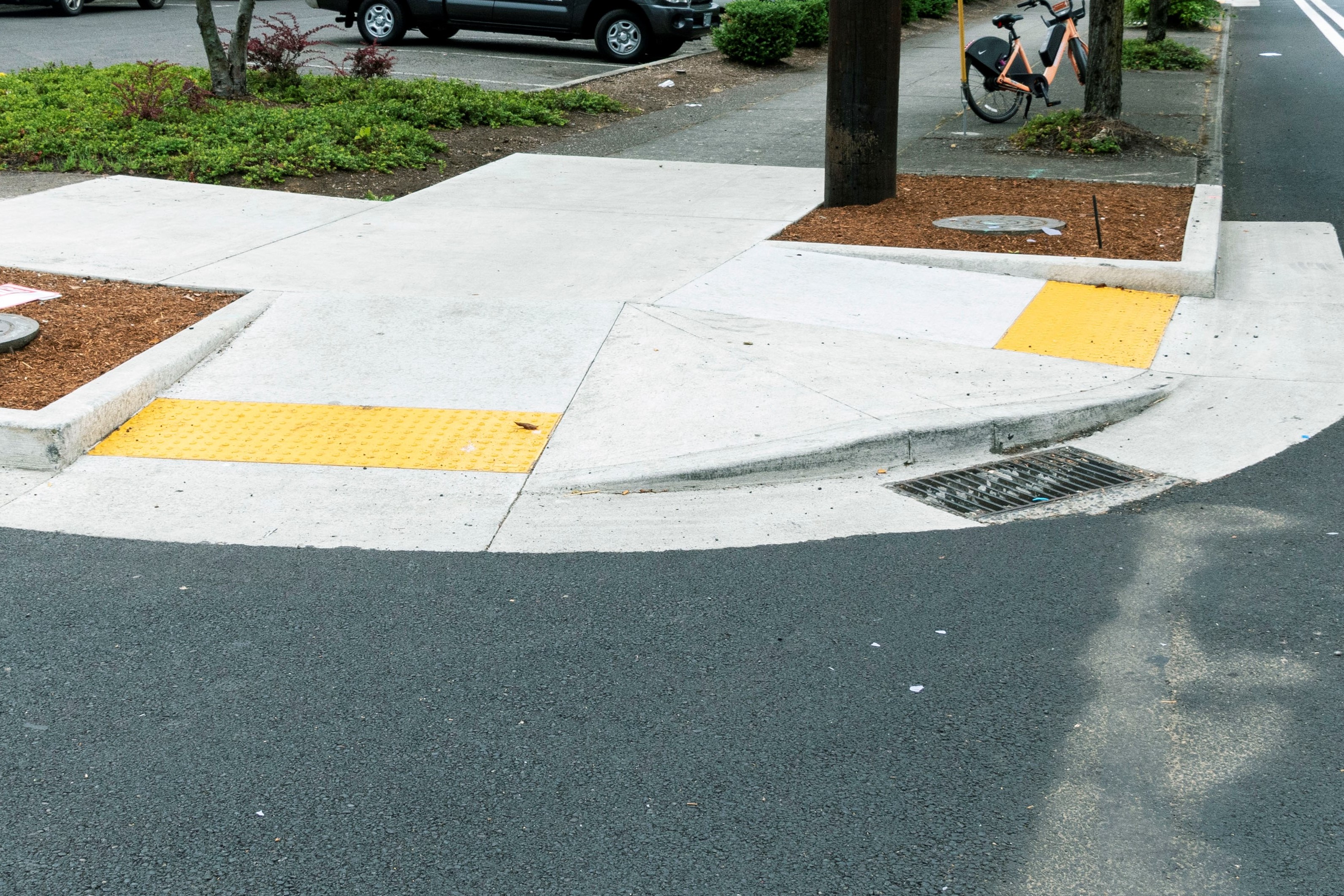 Example photo of a completed ADA sidewalk curb ramp