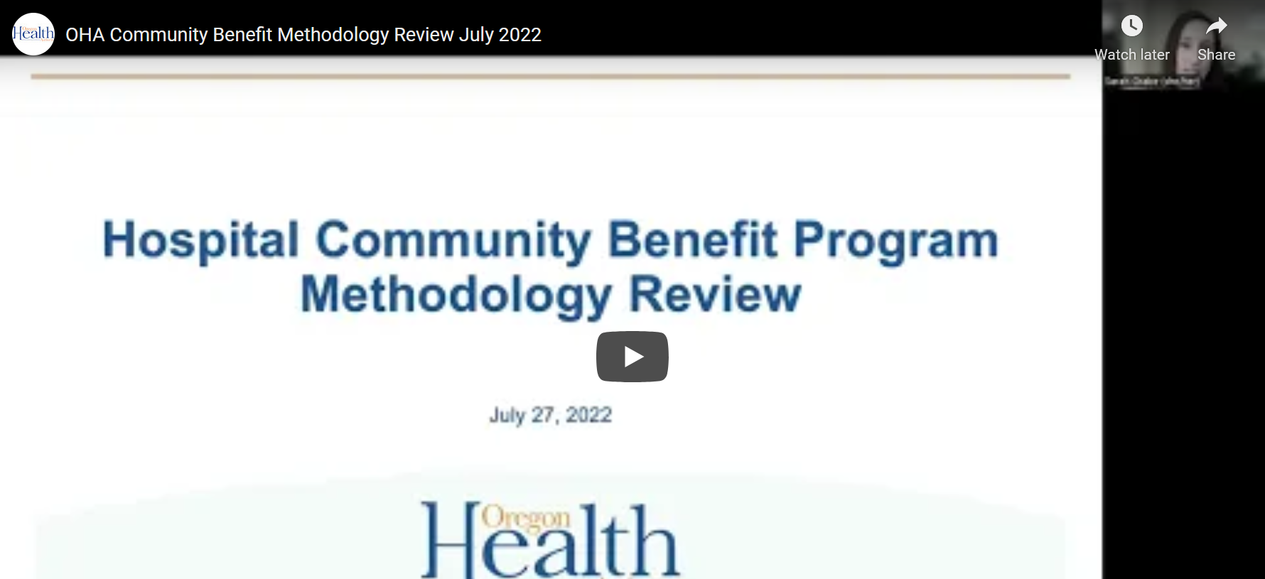 2023 Community Benefit Spending Floor Methodology Review Meeting Recording