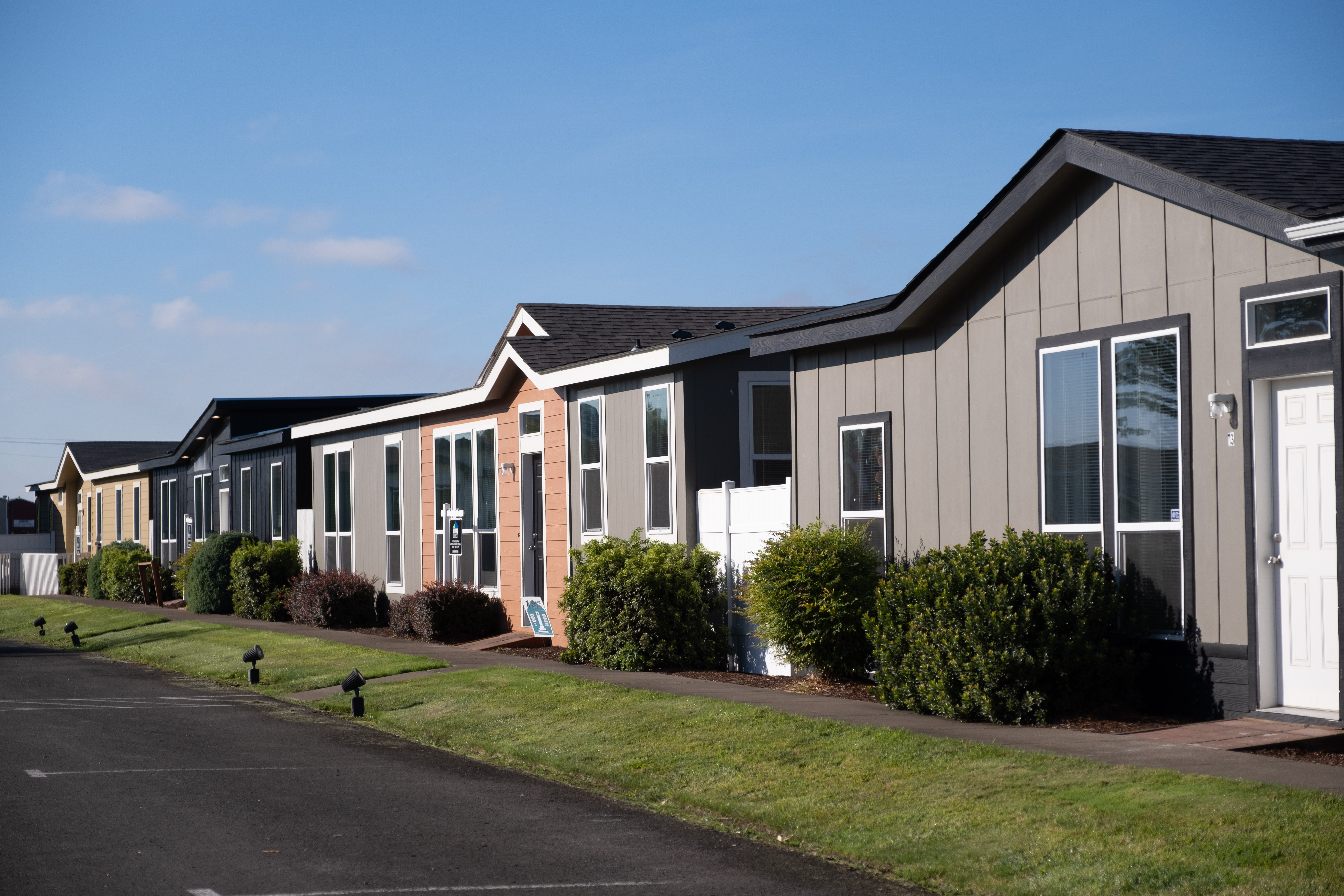 a row of manufactured homes