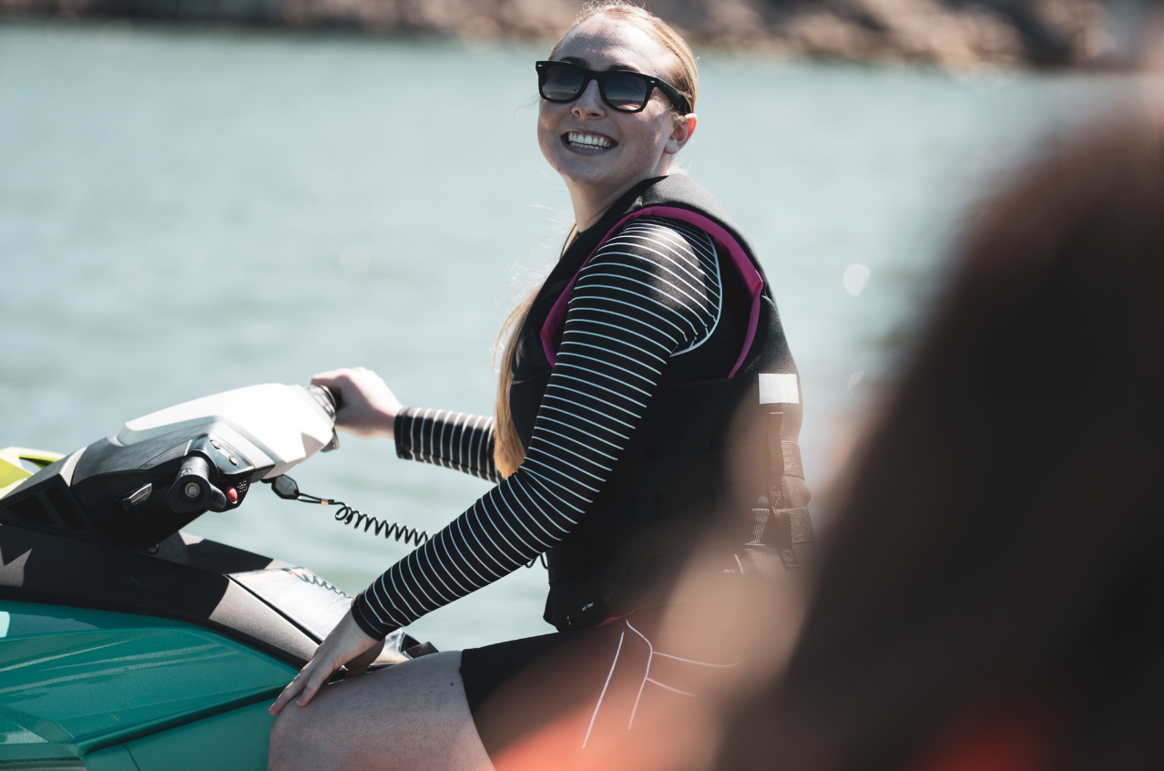 Picture of a young woman enjoying a PWC ride