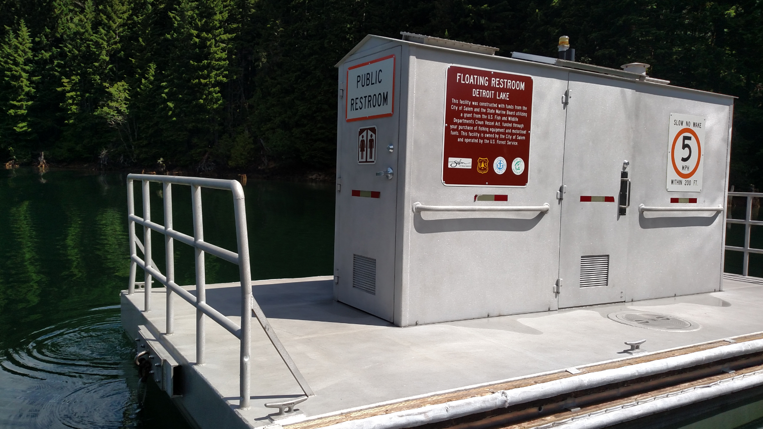 Detroit Lake Floating Restroom