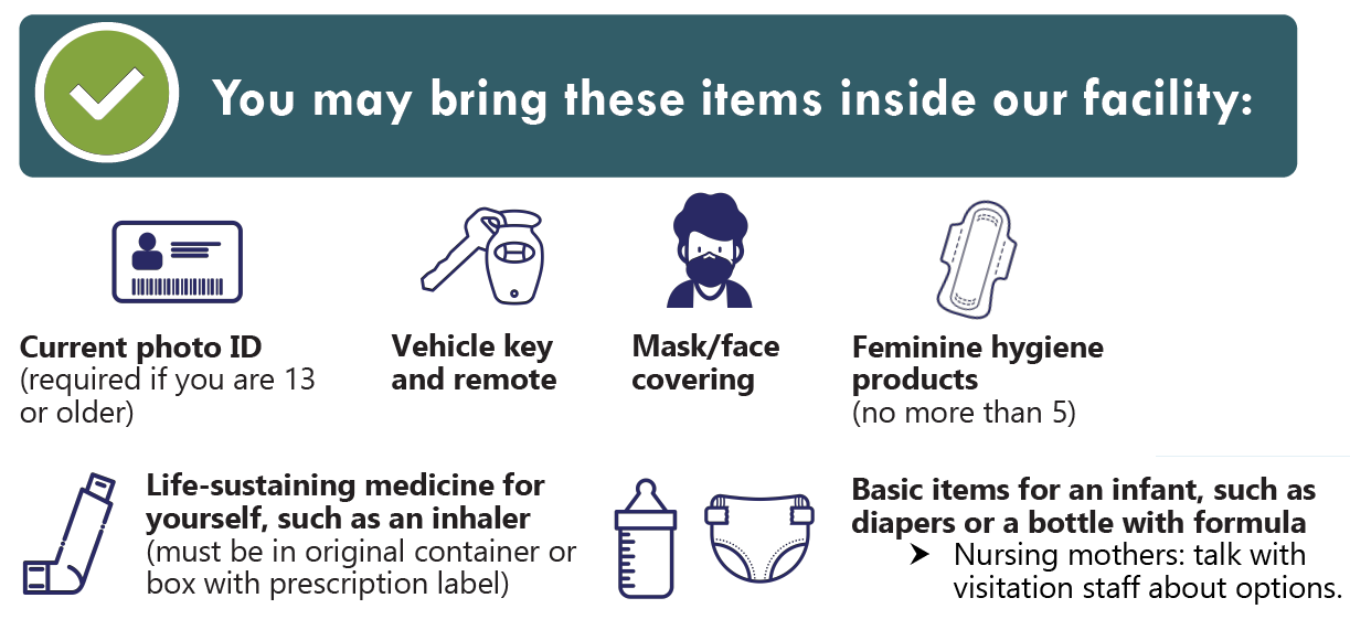 Graphic showing what items are allowed inside MacLaren